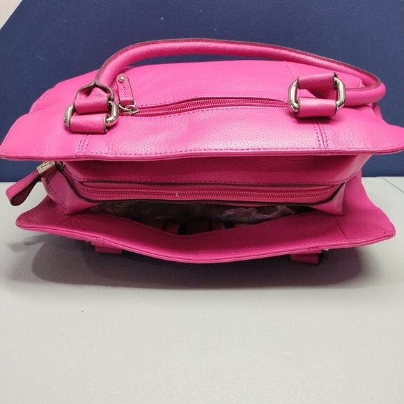 Vintage Tignanello Shoulder Bag‎ Women's Pink Solid Pebbled Lined Double Handle - Picture 16 of 16